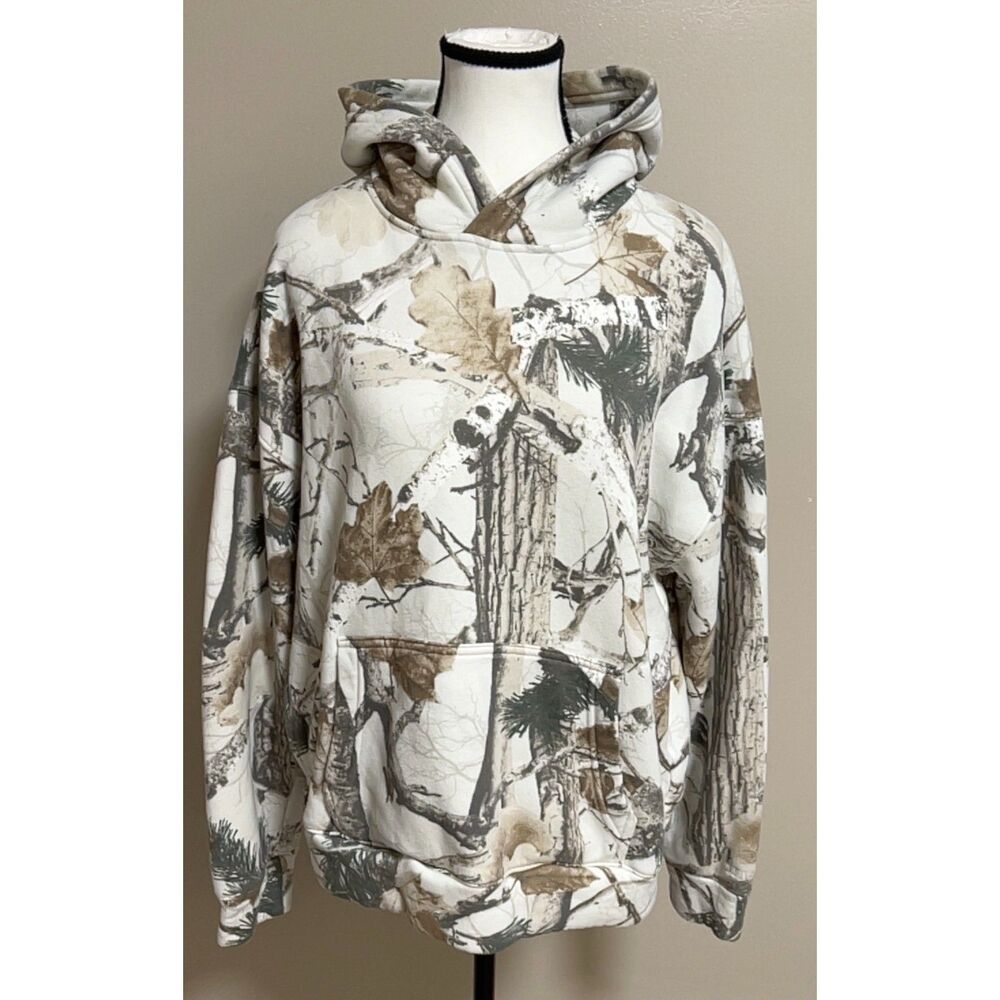 Hollister Camouflage Camo Hoodie - White, Brown, Green